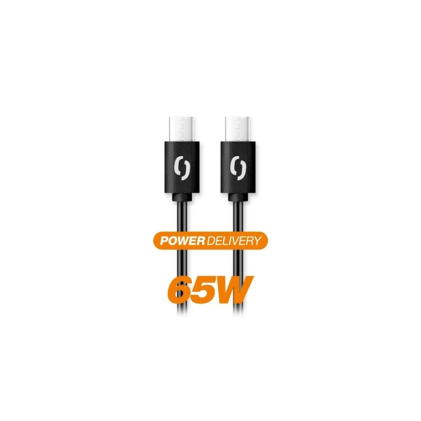 Aligator DATKP48 - USB kabelis USB-C/USB-C, 65 W Power Delivery, 1,5 m, melns