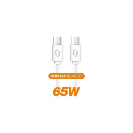 Aligator DATKP49 - USB kabels USB-C / USB-C 65 W Power Delivery 1,5 m balts