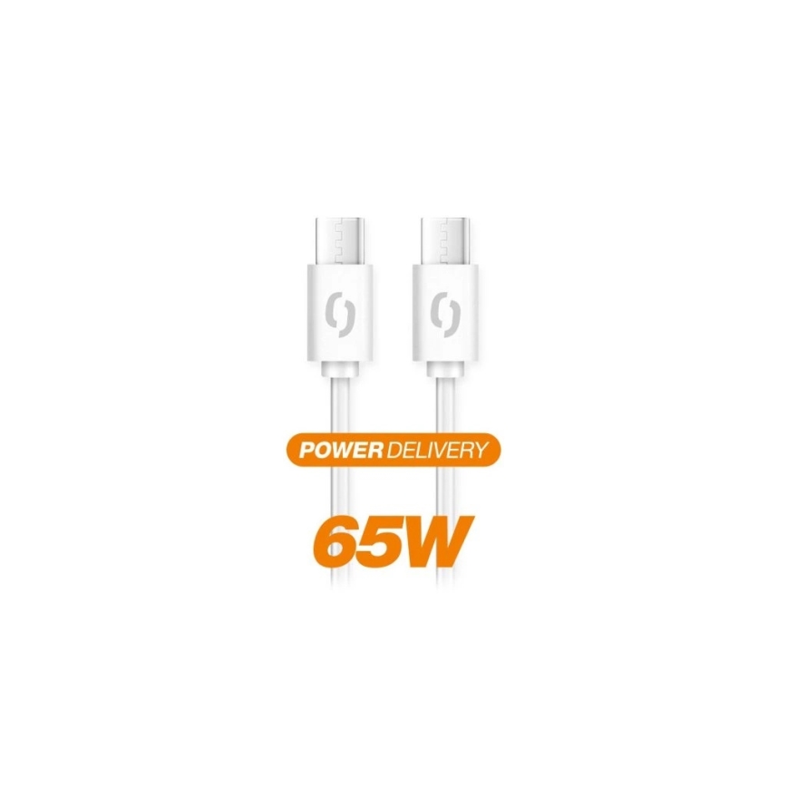 Aligator DATKP49 - USB kabels USB-C / USB-C 65 W Power Delivery 1,5 m balts