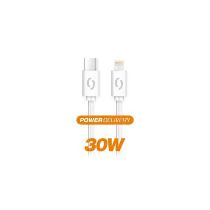 Aligator DATKP51 - USB kabelis USB‑C uz Lightning, 30 W Power Delivery (PD), 1,5 m, balts