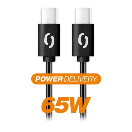 Aligator DATKP54 - USB kabelis USB-C / USB-C, 65 W Power Delivery, 0,5 m, melns