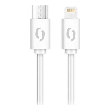 Aligator DATKP57 - USB kabelis USB-C / Lightning 30W Power Delivery 0,5m balts