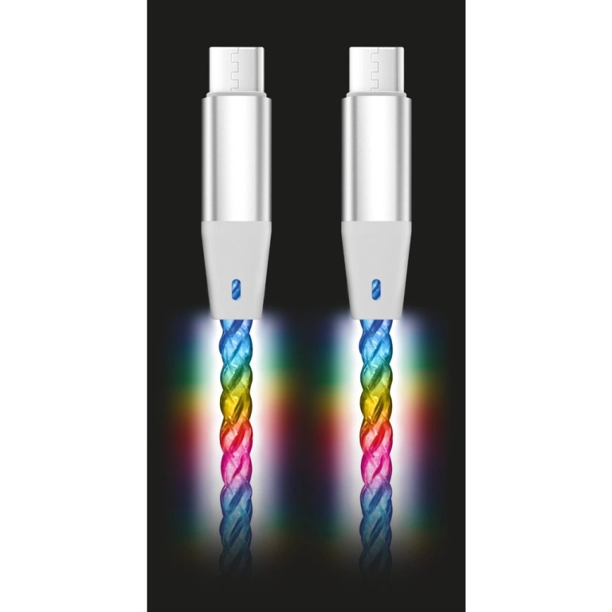 Aligator DATKP62 - USB kabelis USB-C / USB-C ar LED apgaismojumu 65W Power Delivery 1,2m