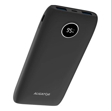Aligator PBPD10BK - Powerbank ar LCD displeju Power Delivery 10000 mAh/20W/3,7V melna