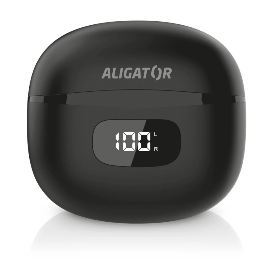 Aligator TWS08BK - Bezvadu austiņas ar ANC, 200 mAh + 2x 30 mAh, IP40, melnas