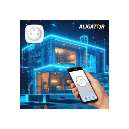 Aligator WAL001 - Viedā kontaktligzda 3680W/230V/E tips/16A Wi-Fi Tuya