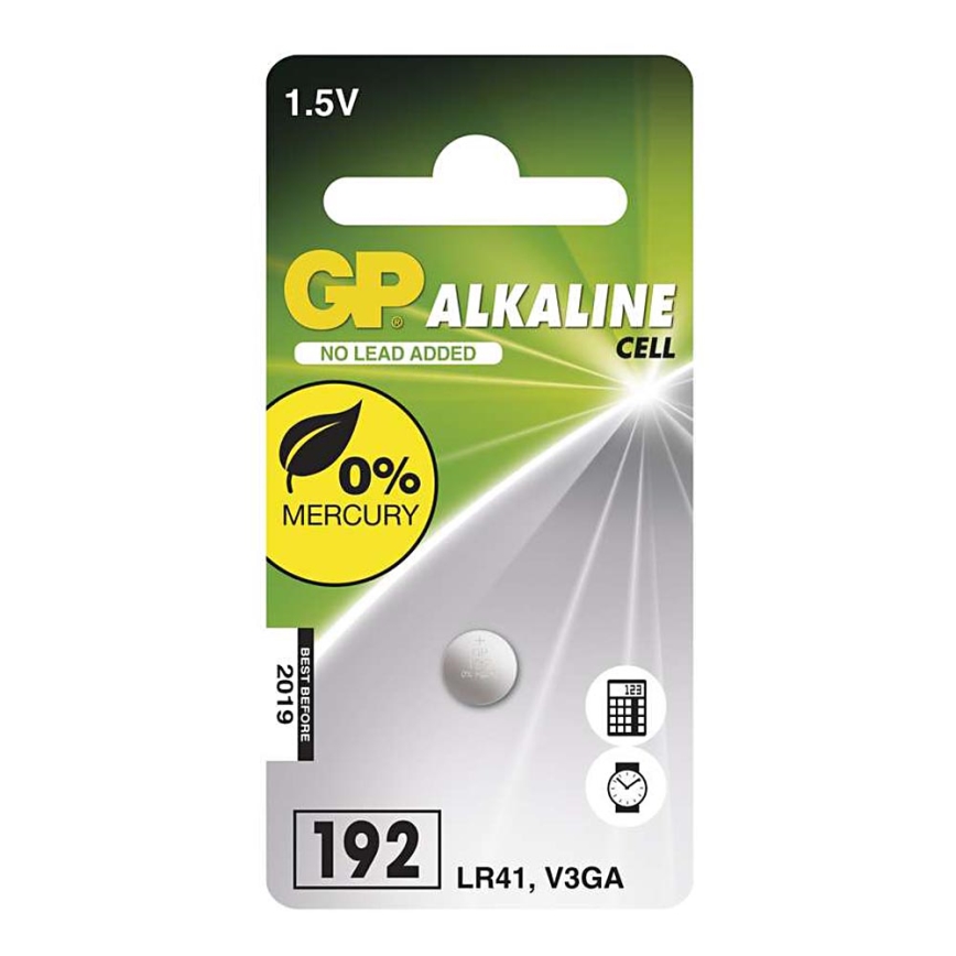 Alkaline pogas tipa baterija LR41 GP ALKALINE 1,5V/24 mAh