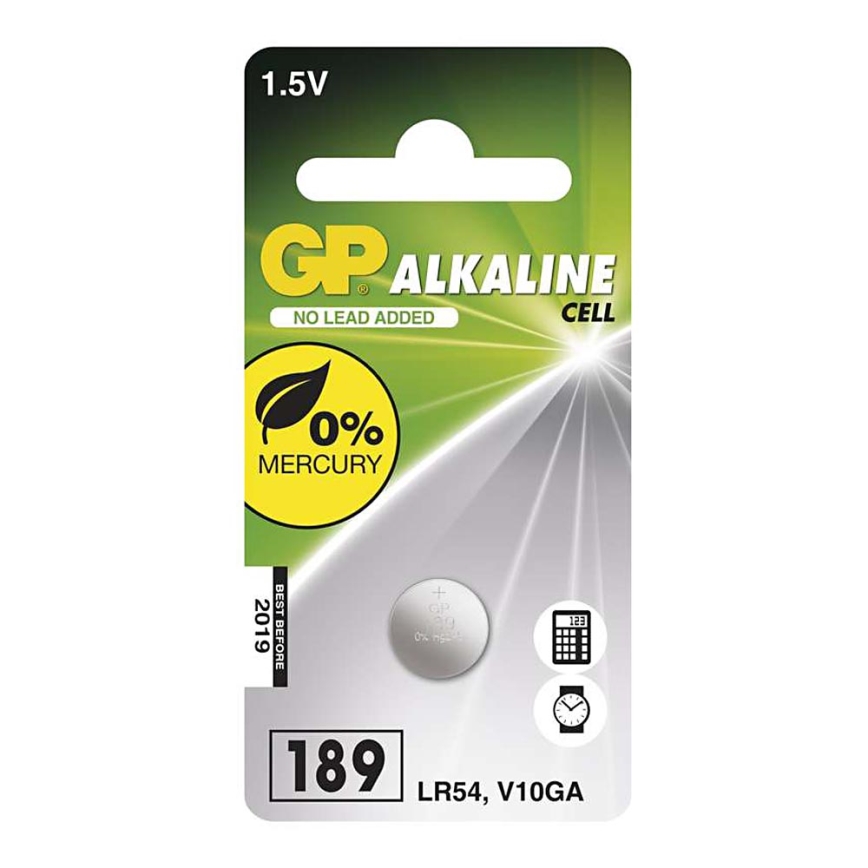 Alkaline pogas tipa baterija LR54 GP ALKALINE 1,5V/44 mAh