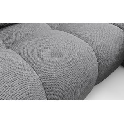 ALMADA L veida izvelkamais polsterētais stūra dīvāns ar uzglabāšanas nodalījumu, labais, pelēks