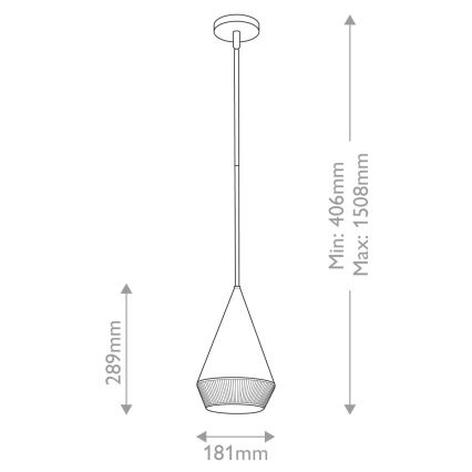 Alora Mood - griestu lampa uz kāta DAPHNE 1xE27/60W/230V Ø 18,1 cm melna/brūna