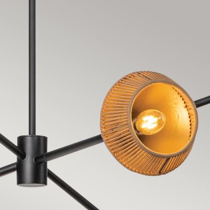 Alora Mood - Lustra ar stieni DAPHNE 6xE14/40W/230V melna/brūna