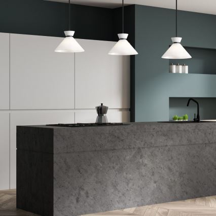 Alora Mood - griestu lampa ar stieni HALSTON 1xE27/60W/230V, melna