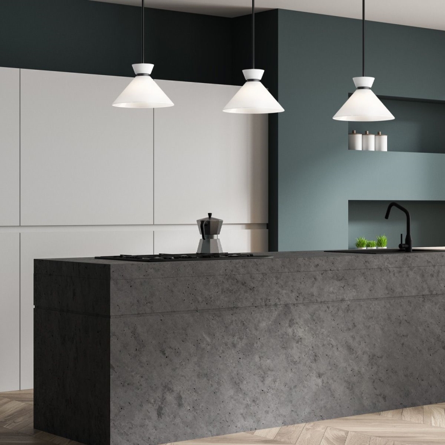 Alora Mood - griestu lampa ar stieni HALSTON 1xE27/60W/230V, melna