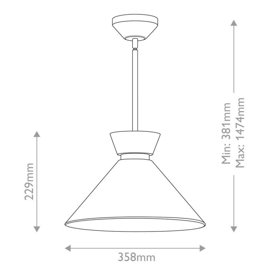 Alora Mood - griestu lampa ar stieni HALSTON 1xE27/60W/230V, melna