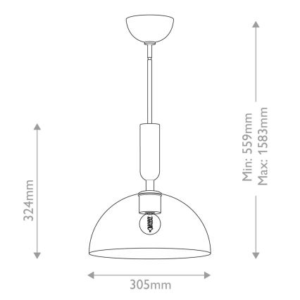 Alora Mood - Lustra ar stieni JUDE 1xE27/60W/230V d. 30,5 cm misiņš