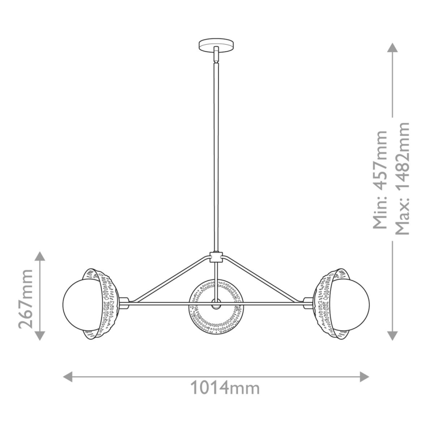 Alora Mood - Lustra ar stieni PERTH 3xE14/40W/230V zeltaina