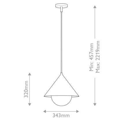 Alora Mood - pakaramā lustra uz kabeļa REMYCK 1xE27/60W/230V Ø 34,3 cm zeltaina