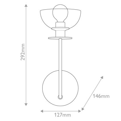 Alora Mood - Sienas lampa SYLVIA 1xE14/40W/230V melna