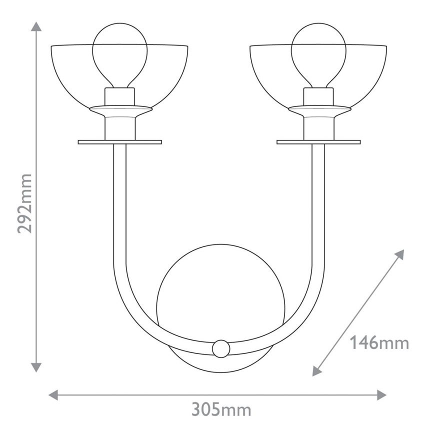 Alora Mood - sienas gaismeklis SYLVIA 2xE14/40W/230V melns