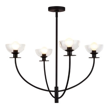 Alora Mood - Griestu lustra uz stieņa SYLVIA 4xE14/40W/230V melna