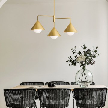 Alora Mood - Lustra uz stieņa REMYCK 3xE27/60W/230V zelta