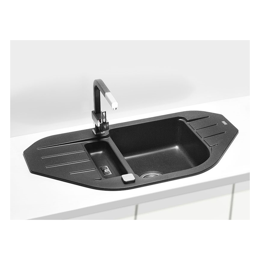 ALVEUS 1090940 - Virtuves izlietne NIAGARA 90x50 cm granīts/melna