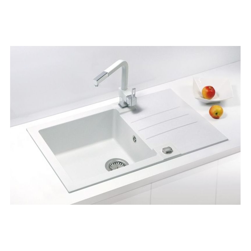 ALVEUS 1090944 - Virtuves izlietne ROCK 78x48 cm granīts/balta