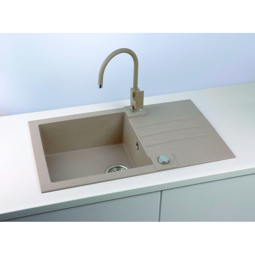ALVEUS 1090946 - Virtuves izlietne ROCK 78x48 cm granīts/bēša