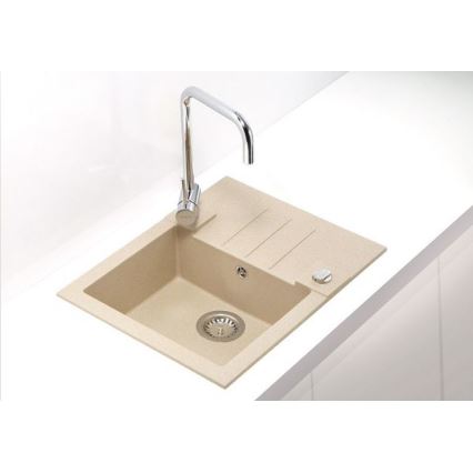 ALVEUS 1090950 - Virtuves izlietne ROCK 59,5x47,5 cm granīts/bēša