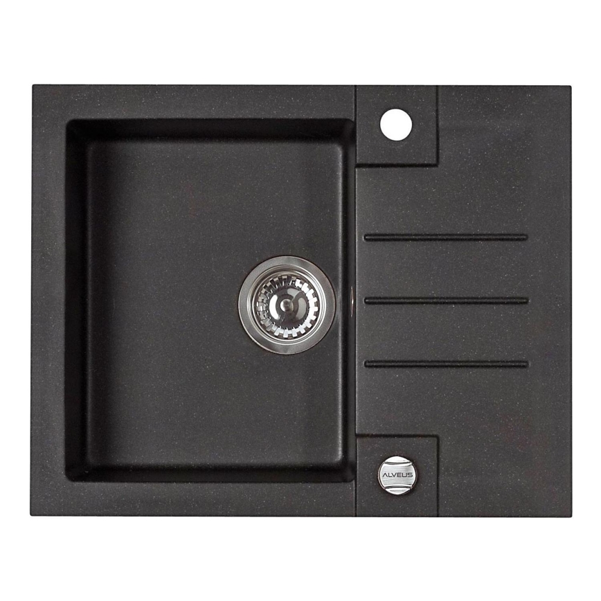 ALVEUS 1090951 - Virtuves izlietne ROCK 59,5x47,5 cm granīts/melna