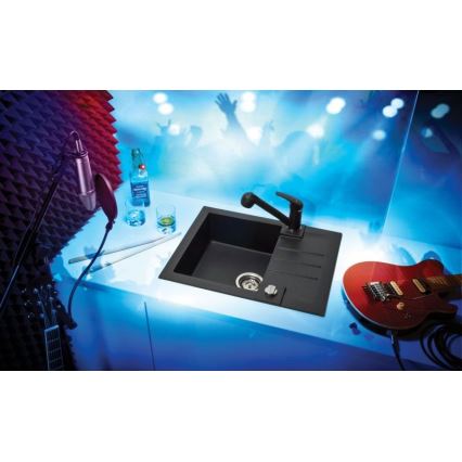 ALVEUS 1090951 - Virtuves izlietne ROCK 59,5x47,5 cm granīts/melna
