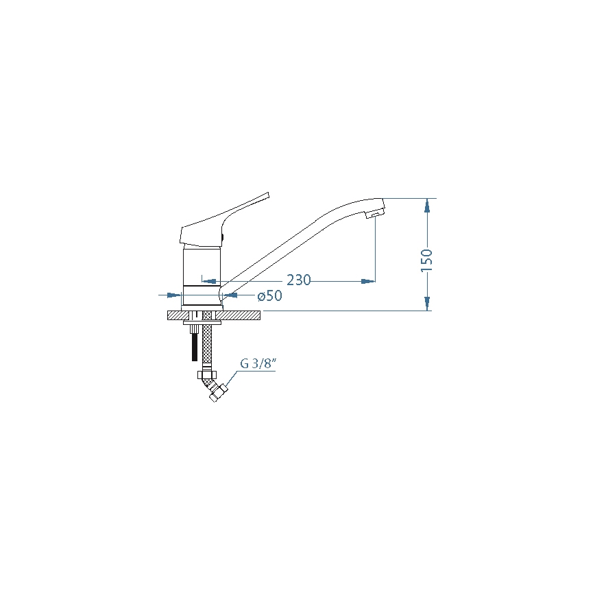 ALVEUS 1091137 - Izlietnes krāns RIVIERA 14,8 cm nerūsējošs tērauds