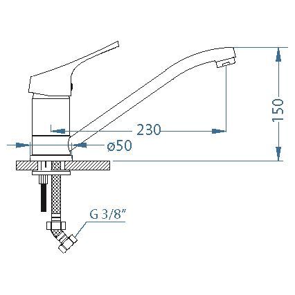 ALVEUS 1091137 - Izlietnes krāns RIVIERA 15 cm spīdīgi hromēts