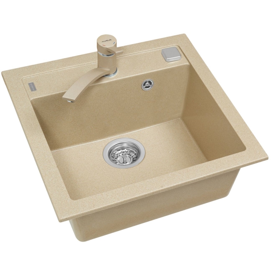ALVEUS 1107889 - Virtuves izlietne FORMIC 52x51 cm granīts/bēša