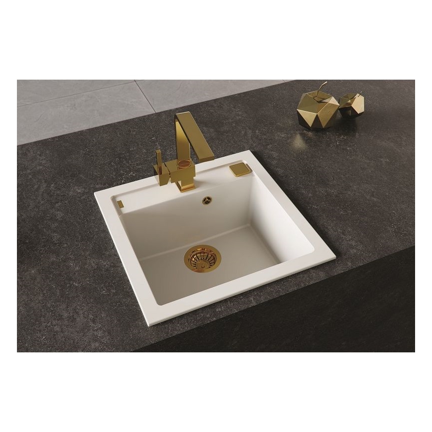 ALVEUS 1128395 - Virtuves izlietne FORMIC 52x51 cm granīts/balta