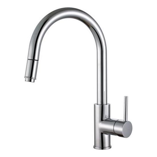 ALVEUS 1129021 - Izlietnes krāns ar izvelkamu sprauslu DELOS 38 cm matēts hroms