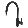 ALVEUS 1129022 - Izlietnes krāns ar izvelkamu sprauslu DELOS 38 cm granīts/melna