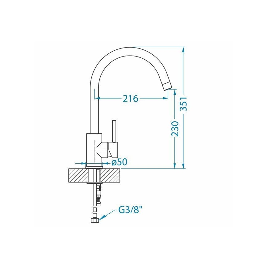 ALVEUS 1129028 - Izlietnes jaucējkrāns ELZA 35,1 cm no nerūsējošā tērauda