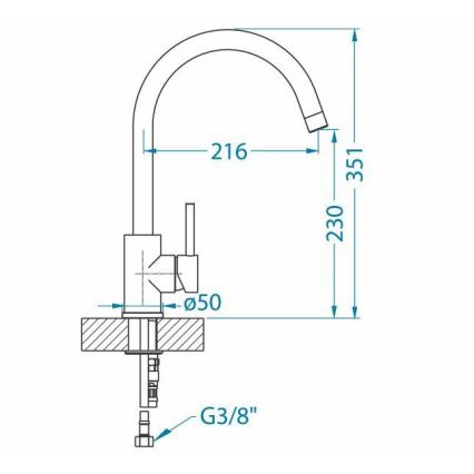 ALVEUS 1129028 - Izlietnes krāns ELZA 35,1 cm matēts tērauds