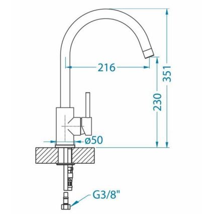 ALVEUS 1129039 - Izlietnes krāns ROXA 35,1 cm granīts/melna