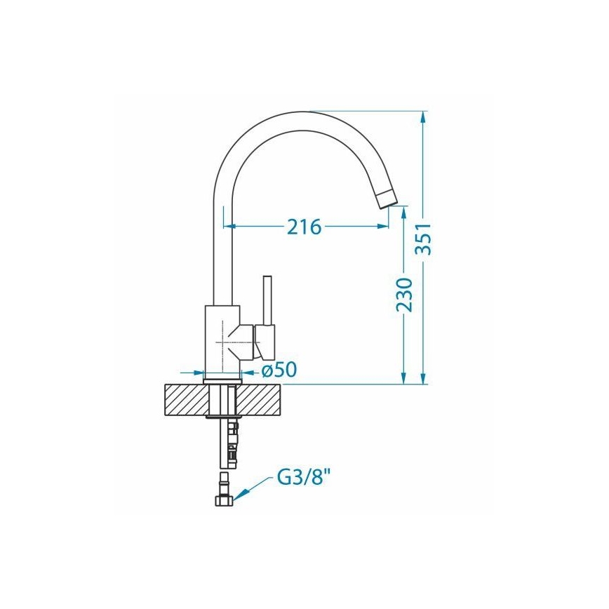 ALVEUS 1129039 - Izlietnes krāns ROXA 35,1 cm granīts/melna