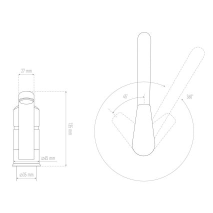 ALVEUS 1130435 - Izlietnes krāns NINA 13,5 cm granīts/bēša