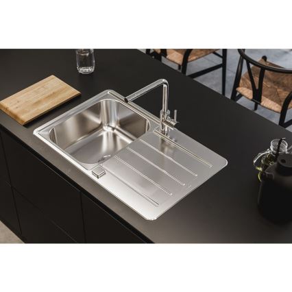 ALVEUS 1136608 - Virtuves izlietne LINE 79x50 cm nerūsējošs tērauds/satīna, bez ekscentra