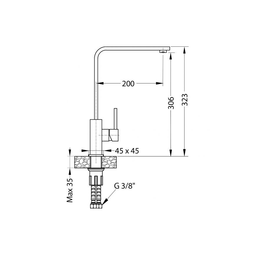 ALVEUS 1136743 - Izlietnes krāns AFRA 32,3 cm granīts/bēša