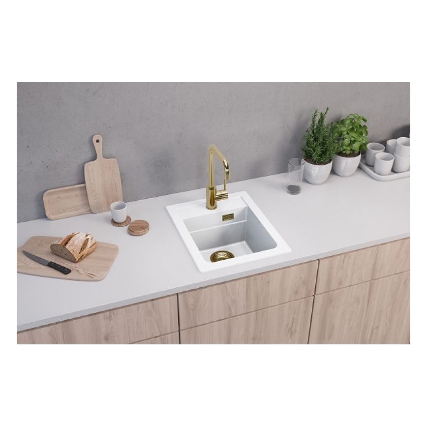 ALVEUS 1139079 - Virtuves izlietne ATROX 50x40 cm granīts/balta