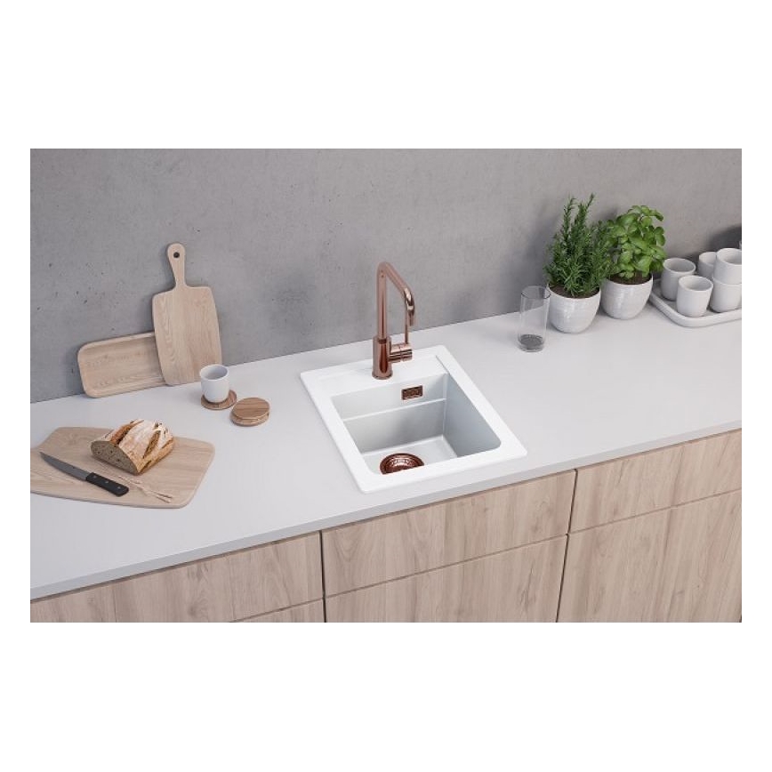 ALVEUS 1139079 - Virtuves izlietne ATROX 50x40 cm granīts/balta