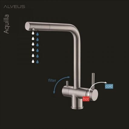 ALVEUS 1139807 - Izlietnes krāns AGUILA 33,3 cm granīts/bēša