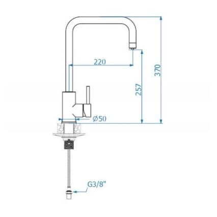 ALVEUS 1139812 - Izlietnes krāns DUAL 37 cm granīts/melna