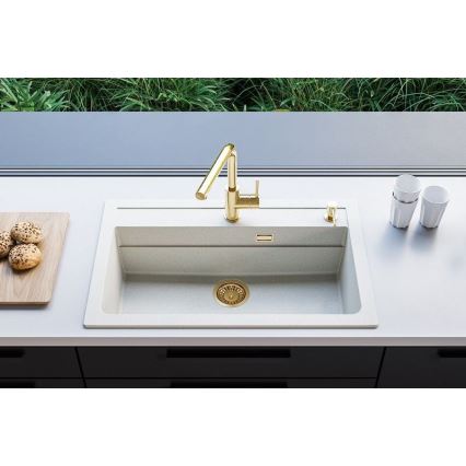 ALVEUS 1140443 - Virtuves izlietne ATROX 79x50 cm granīts/balta