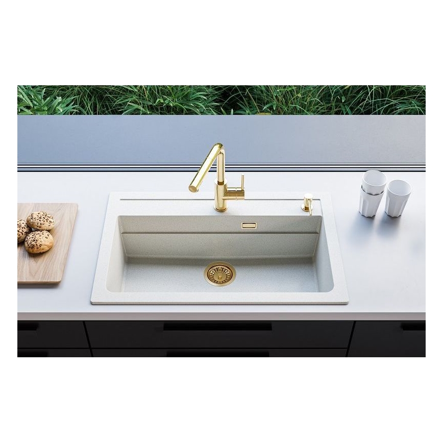 ALVEUS 1140443 - Virtuves izlietne ATROX 79x50 cm granīts/balta
